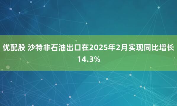 优配股 沙特非石油出口在2025年2月实现同比增长14.3%