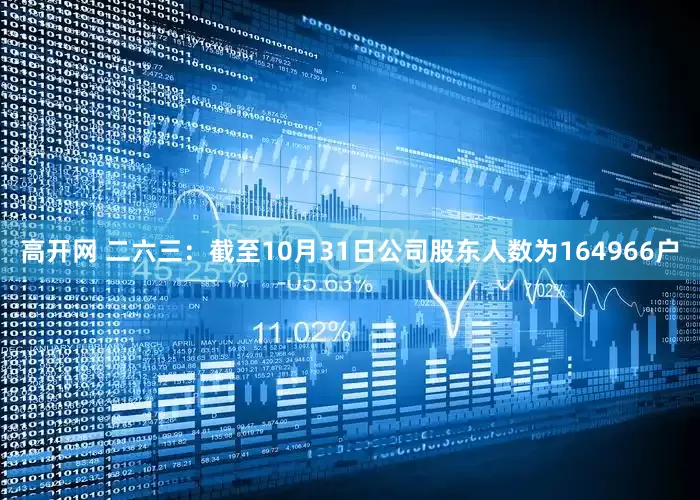 高开网 二六三：截至10月31日公司股东人数为164966户